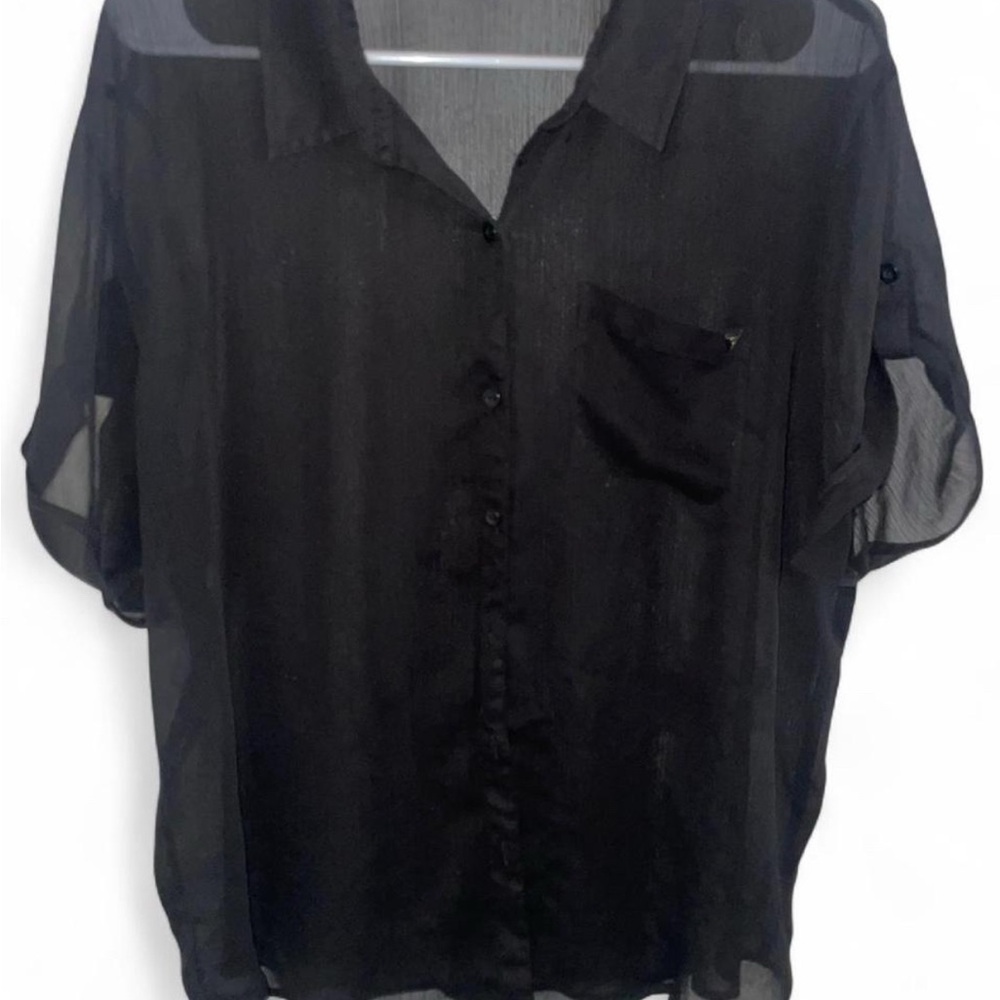 Guess Black Sheer Top
